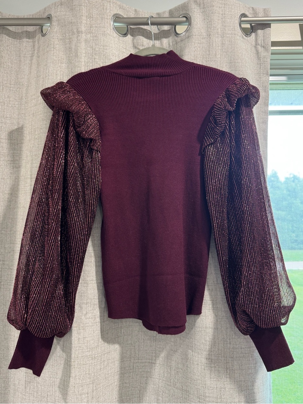 entro Plum Ribbed Mock-Neck Sweater - Picture 2 of 3